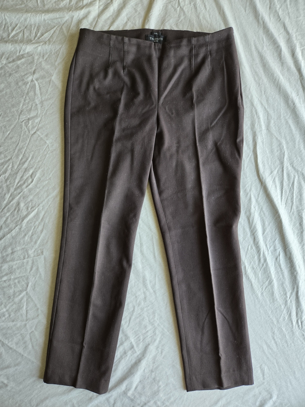 Talbots Curvy Fit Dark Brown Dress Pants Trousers 8P Petite
